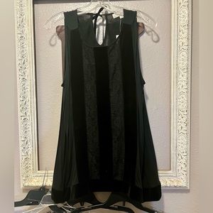 NWT the LOFT Velvet & Lace Detail Sleeveless Blouse - Size L
